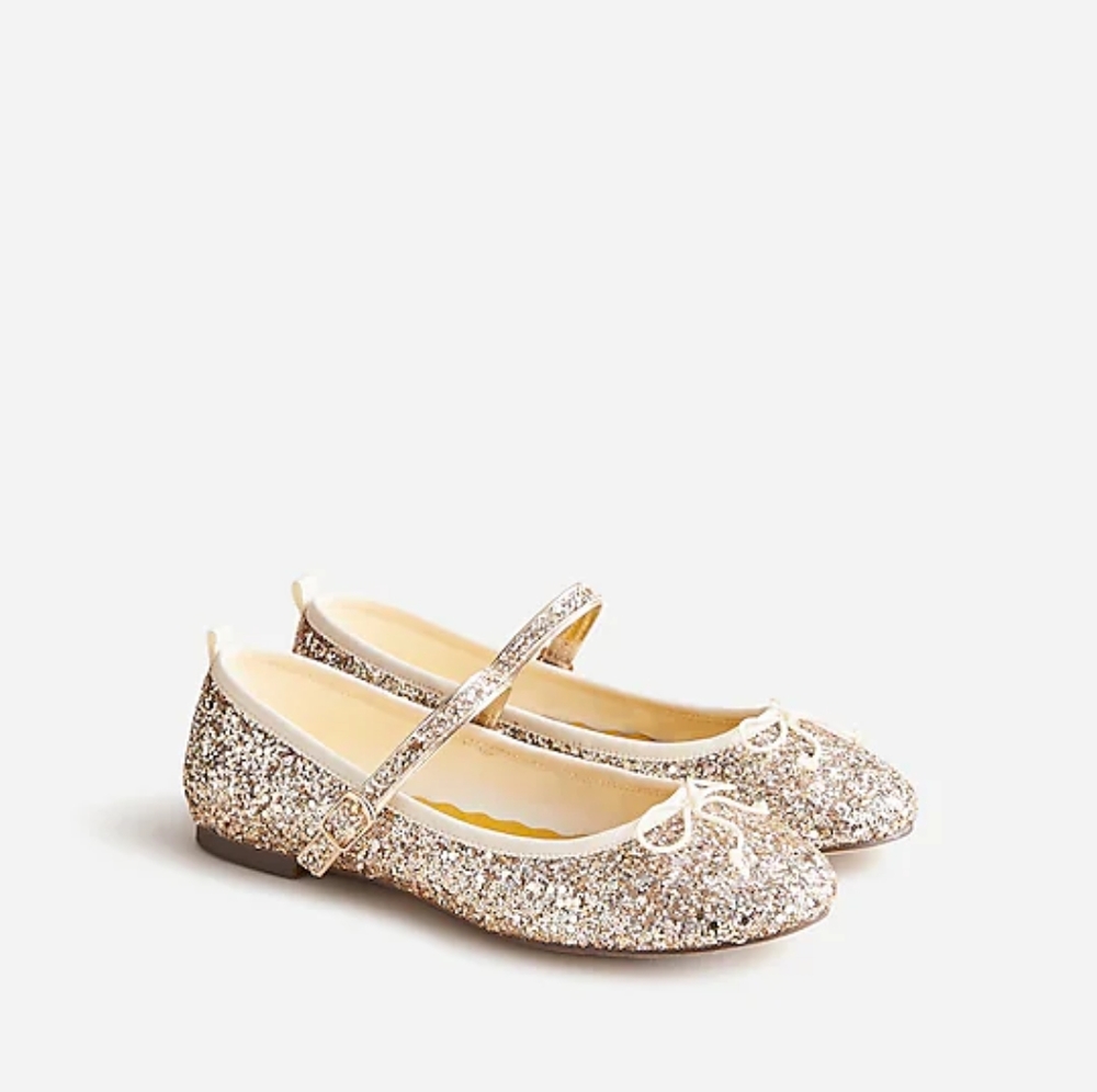 •Crewcuts• Girls Glitter Mary Jane Ballet Flats